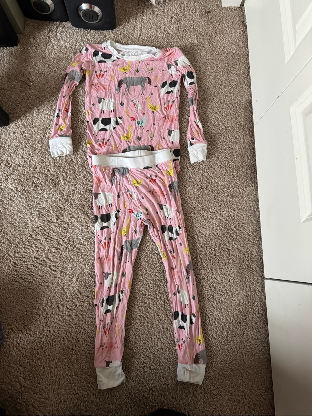 Little Sleepies Pink Cow & Farm Print Pajama Set